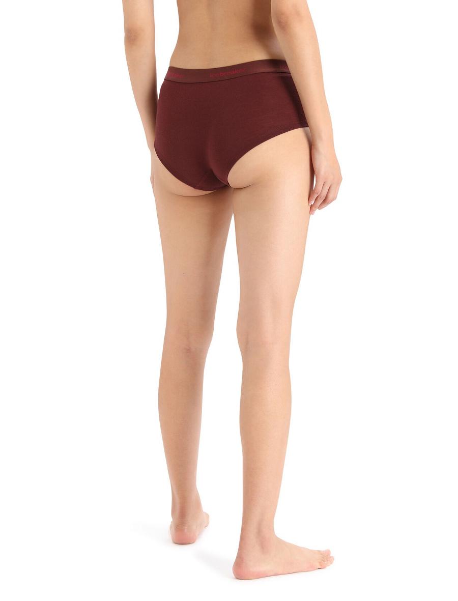 Espresso Icebreaker Merino Sprite Hot Pants Women's Underwear | AU 1706MQZA